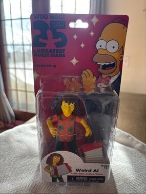 The Simpsons 'Weird Al' Collectible Action Figure - Yellow/Red/Green